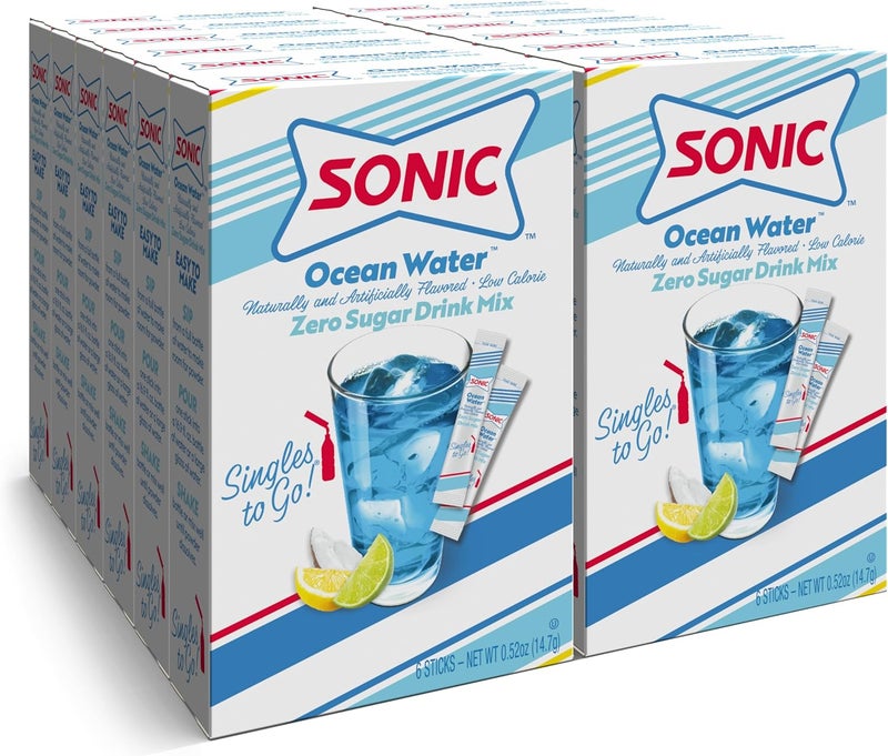 SINGLES TO GO! Sonic Ocean Water Powdered Drink Mix - 72 Sticks - Image 1